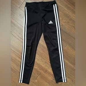 Adidas Aeroready Leggings Youth 11 Black White 3 Stripe